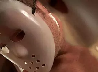 Busty blonde gets nabbed. Her asshole takes a pounding from masked men.