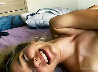 Hot blonde Samantha Flair, omg, takes stepdad’s cum twice, no joke!