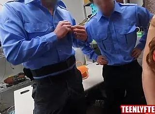 Stepbrother and Stepsister Face Punishment for Shoplifting With Gangbang Action