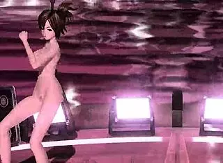 sakine meiko in nostalgic project diva nude mod, fully nude.