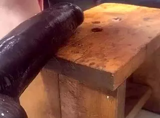 huge dildos explored on a homemade machine for creative fun