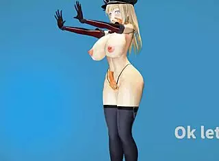 Hentai anime girl with big tits and ass doing workout for motivation