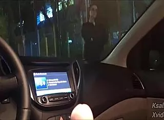 Risky Masturbation For Hot Girl On Street In Public Car Scene