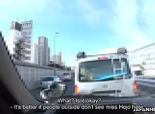 japanese woman maki hojo's uncensored car blowjob contrasts public thrill