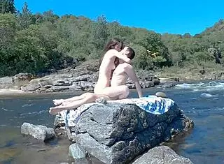 Hot couple bangs hard on public beach and bus. Double cumshot explodes in risky spots.