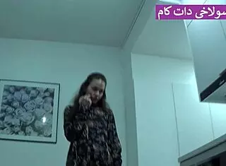 Iranian Film of Girl Straightening Boyfriend's Dick with Bag
