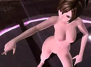 sakine meiko in nostalgic project diva nude mod, fully nude.