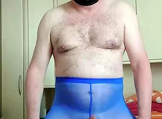 Fun In Blue Leggings With Massage And Dirty Talk