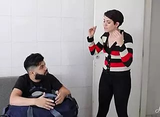 Girlfriend dumped me, so I hooked up with her short-haired stepsister for deepthroat fun