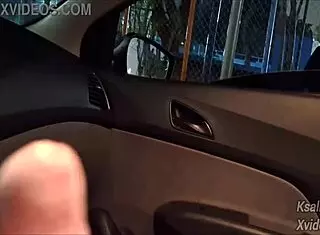 Risky Masturbation For Hot Girl On Street In Public Car Scene