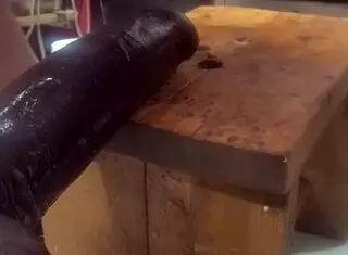 huge dildos explored on a homemade machine for creative fun