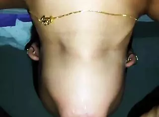 Young girl challenge to swallow everything