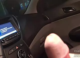 Risky Masturbation For Hot Girl On Street In Public Car Scene