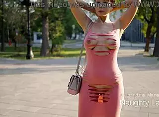 i cut my dress to flash boobs outside