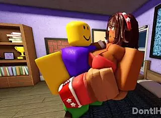 Myra And Noob In Whorblox Adventure.