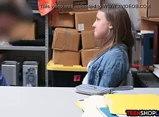 Teen Shoplifter Sucks and Fucks Security Guard