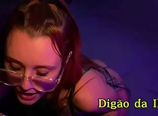 my tattooed nerd sucks and teases, letting him fuck her until she cums