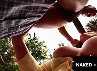 redhead bbw milf, wanna bang my young trainer outside?