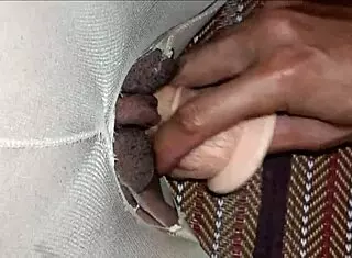 Student's shaved pussy penetrated by dildo and cock