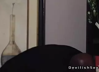 Busty asian feels sensual pleasure riding big cock biker in warehouse