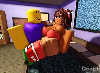Myra And Noob In Whorblox Adventure.