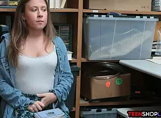 Teen Shoplifter Sucks and Fucks Security Guard