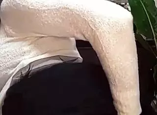 masked japanese beauty crossdresses and masturbates on live stream