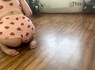 Spying on big tits stepsister cleaning, then hard doggy action