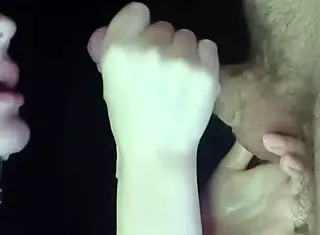 watch this close-up blowjob with teasing and spitting on hungarian blonde