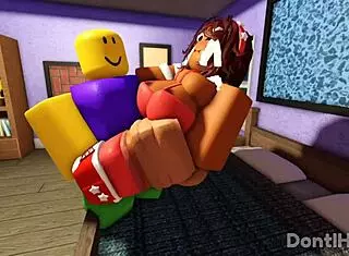 Myra And Noob In Whorblox Adventure.