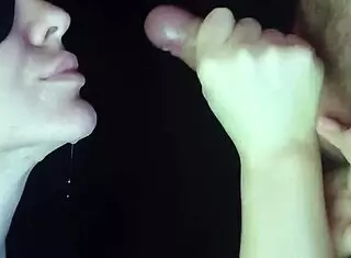 watch this close-up blowjob with teasing and spitting on hungarian blonde