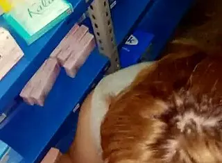 Amateur couple enjoys intimate blowjob and standing sex in the warehouse with natural tits.