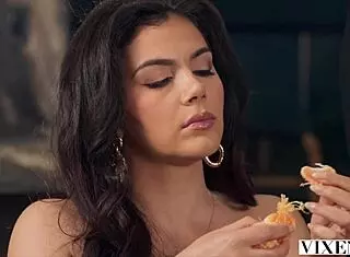 Vixen Curvy Queenpin Valentina Nappi Hungers for Cock in Deepthroat and Spooning Action