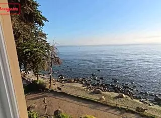 Petite Bisexual Whore in Lingerie Gets Doggystyle Creampie from Sugar Daddy During Vacation Parody Voyeur Scene