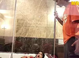 Ebony clown cums hard from bbc anal fuck!