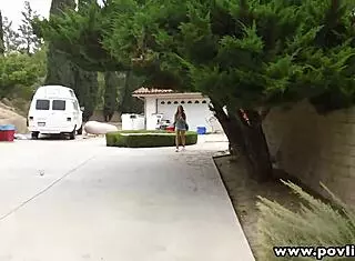 I'm Fucking This Tanned Brunette Teen With Small Tits And Tattoos From Behind