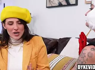 Cruella fucks young lesbian with strapon