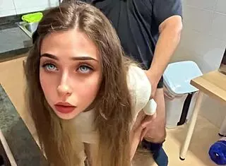 The cleaning girl in jeans drives me wild, so I bang her hard like she craves!