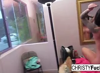 i had a sexy reality style threesome with christy mack, she gave me a blowjob and we all cumshotted on her tattooed boobs, it was so hardcore