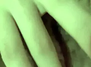 she's got a hairy trimmed pussy hungry for cock while masturbating solo