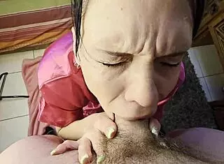 Milf Swallows Cum with Morning Coffee