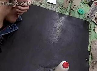 I masturbate on my workbench at work with big cock