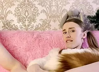 Masturbation with butt plug close up leads to squirting