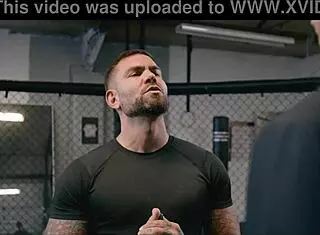 female fighters tease with sweaty gym battles leading to hardcore double penetration in the ring