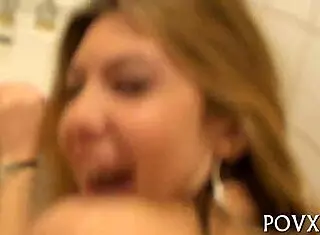 In Pov, A Teen's Taut Shaved Pussy Gets Roughly Nailed