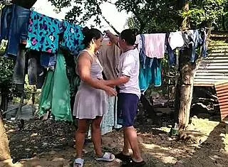 Granting lesbian sex wishes to pregnant foreman's wife at the farm! 😘