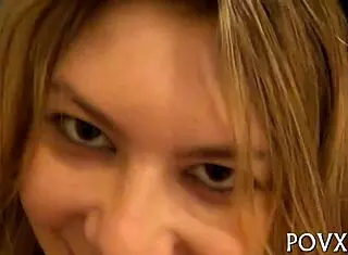 In Pov, A Teen's Taut Shaved Pussy Gets Roughly Nailed