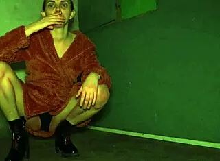 Watch her smoke and spit in high heels while dressed up! It's a fetish homemade video with voyeur elements.