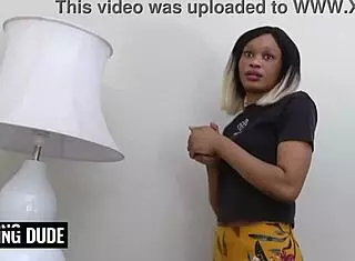 stuffing my big fat cock into this amazing black pussy for gaping and cumshot