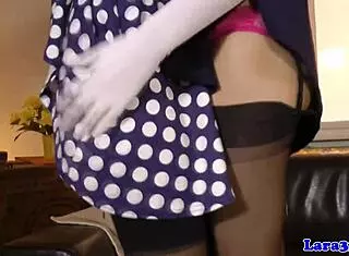 Mature british woman explores new experiences with a young teen in stockings and heels